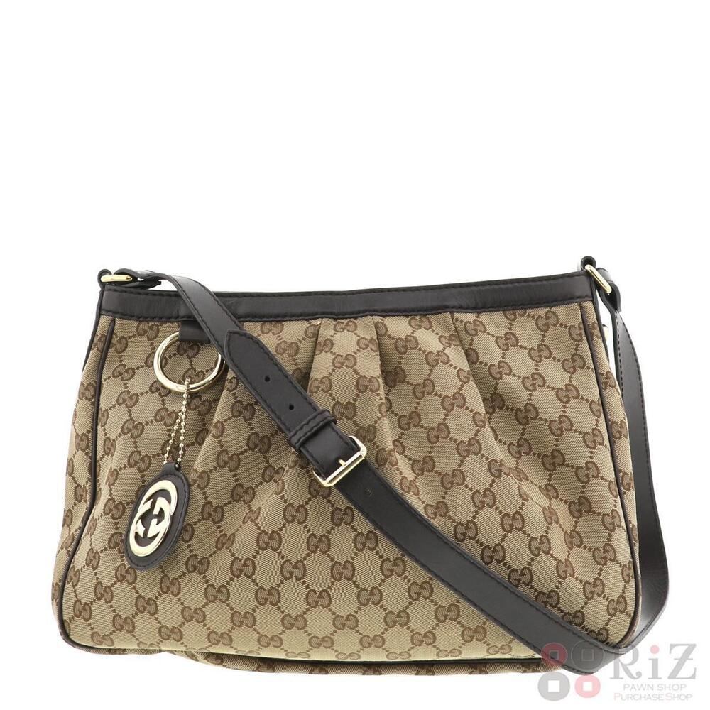 GUCCI Sukey Shoulder Bag Messenger GG Canvas Brown